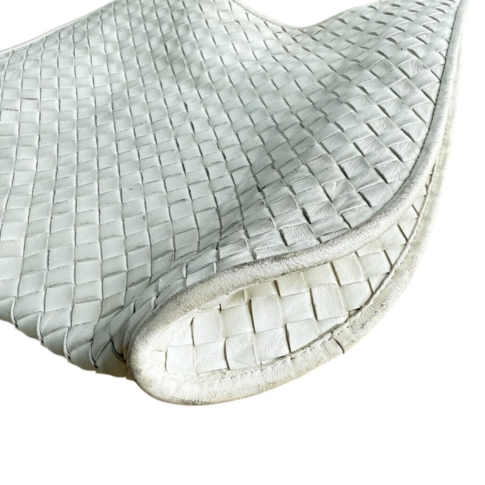 Bottega Veneta Off White Intrecciato Leather Hobo Rare Vintage Bag - Picture 10 of 12